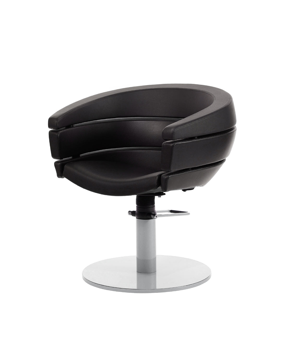 Greiner 55 - Black styling chair with chrome round base
